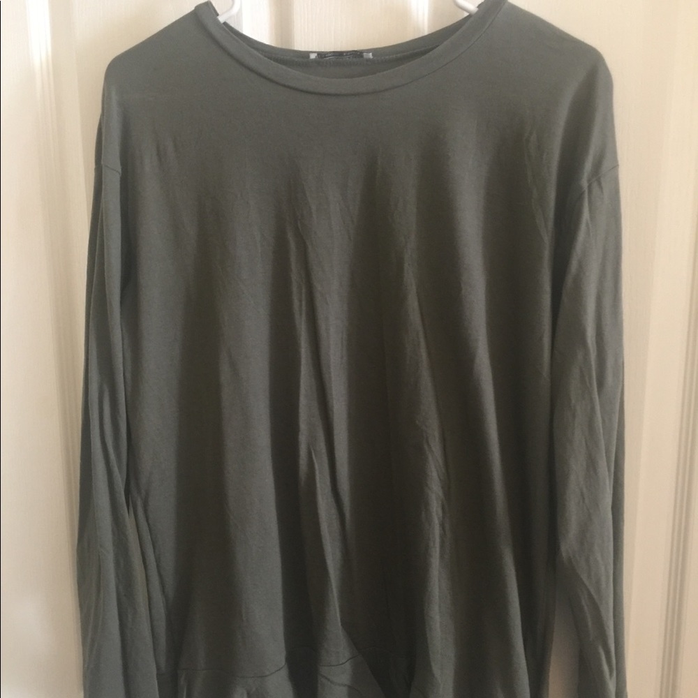 Zara olive long sleeve shirt